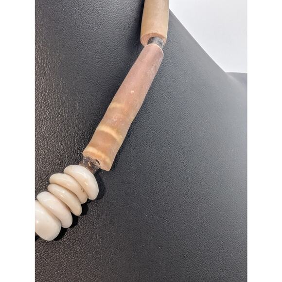 Vintage Authentic Puka Shell Bone Tribal Surfer Bead 17" Necklace - Picture 4 of 7